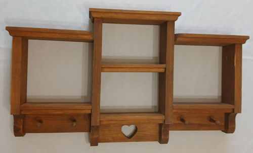 Wood Keys Knick Knack Shelf Vintage 90s Cottage Core 22 X 13 Trinkets Hearts