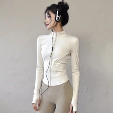 Women's Athletic Full Zip Lightweight Workout Yoga Jacket Hiking Out door Tops 
