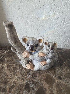 Casals Handmade Koala Figurine w/ Baby on Tree Decorative Collectible Sculpture