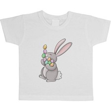 'Easter Bunny Carrying Eggs' Children's / Kid's Cotton T-Shirts TS021191