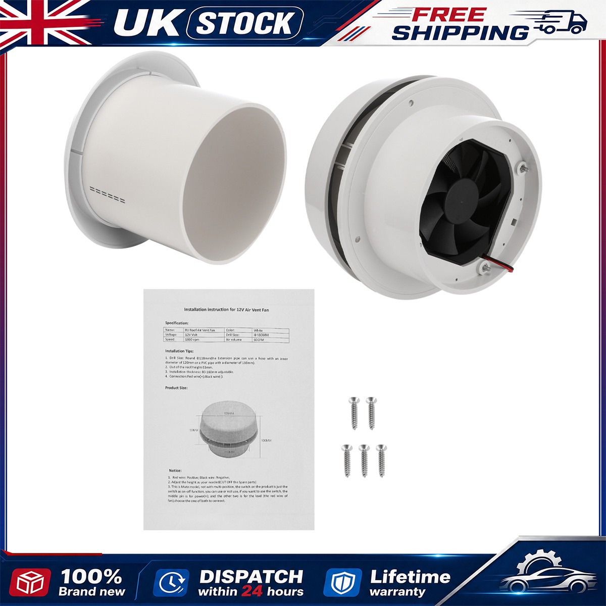 campervan roof vent fan Motorhome RV Caravan Skylight Vent FOR Campervan Plastic