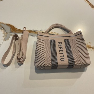 Repetto Small Canvas Tote Bag Women's Blush Rose Color