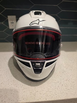 NEW Alpinestars Supertech R10 Solid Gloss White Helmet S Small