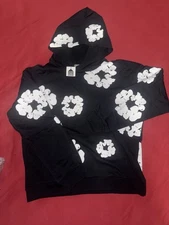 Denim Tears x Dover Street Market Black/White Graphic Print Hoodie Size L