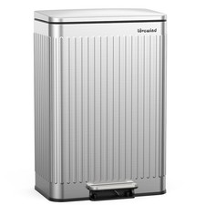 60 Liter/ 16 Gallon Stainless Steel Trash Can with Soft-Close Lid, Large Foot...