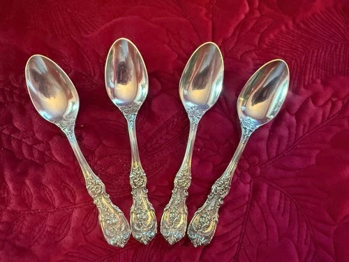 Reed & Barton Francis 1 Old Mark Sterling Silver Teaspoons Total Of 4 (130 Gr)