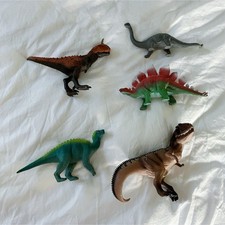 Set of 5 Dinosaur Figures Assorted Colors Ages 3-7 Pretend Play