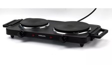 Cookworks 2500w Double Table Top Hotplate (2x Plates) Black JB-2008GL New Boxed