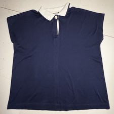 Vintage Collard KORET Made In USA Navy Blue With White Collar Small/Medium Size
