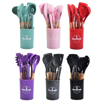 New 12PCS Silicone Cooking Utensil Set   Heat Resistant Non-Stick Tools