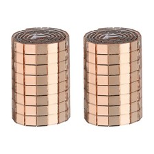 960 Pcs 5 x 5 mm Square Glass Self-Adhesive Mirror Mosaic Tiles, Rose Gold