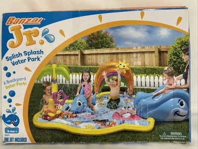 Splish Splash Water Park Mat Slide Dolphin Rings Banzai JR