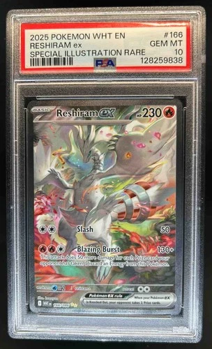 2025 Pokemon White Flare Reshiram ex Special Illustration Rare #166/086 PSA 10
