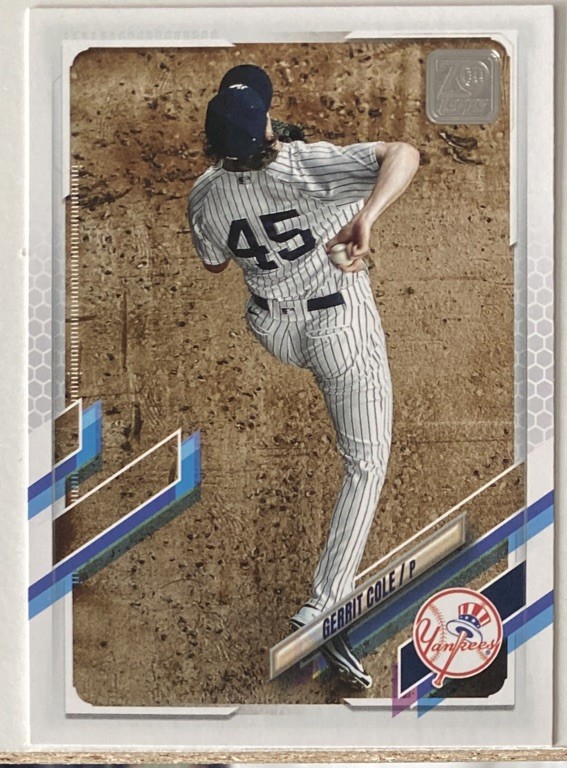 2021 Topps #95 Gerrit Cole Image Variation Overhead Shot NY Yankees SP