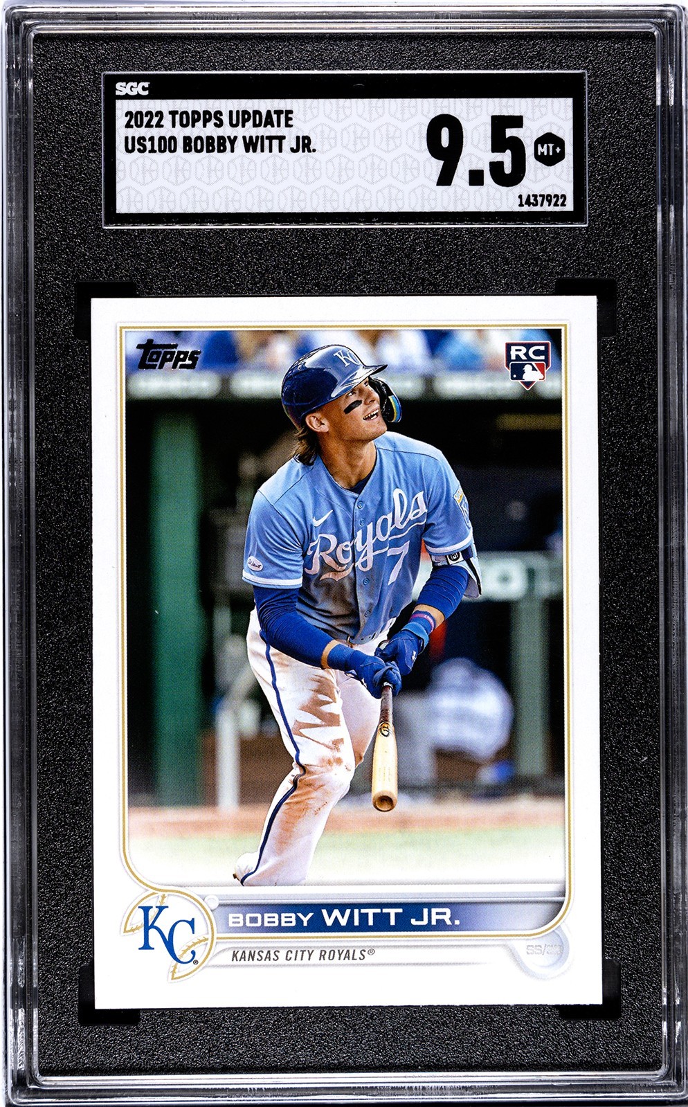 2022 Topps Update US100 Bobby Witt Jr. Rookie SGC 9.5 RC