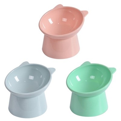 Cats Elevated Bowls 45° Tilted Raised Dish Pet Plastic Feeding Bowl with Stan