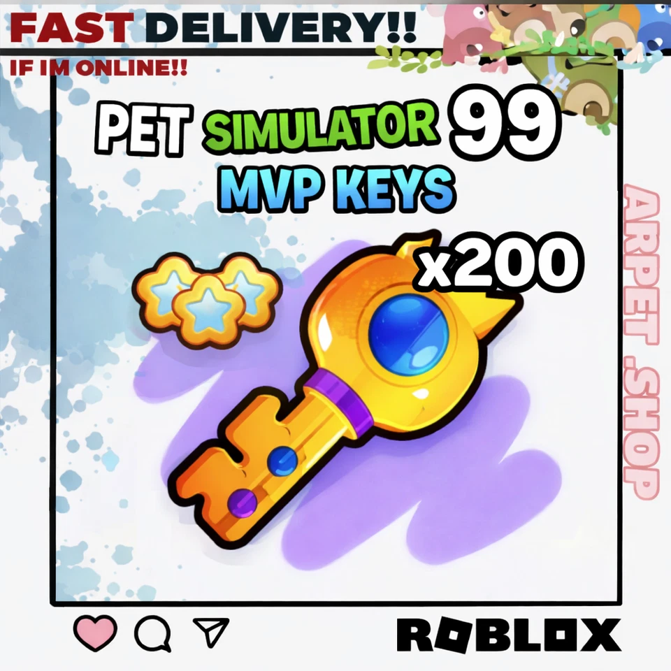 200X MVP Keys | PET SIMULATOR 99 - PS99 - PET SIM 99