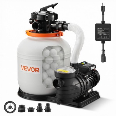 VEVOR FlashPure Sand Filter Pump for Above Ground Pool 14'' 3500 GPH 0.75HP Timer
