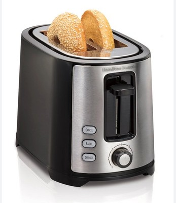 Hamilton Beach 22633G Black 2-Slice Wide Slot Toaster