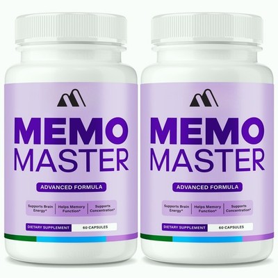 Memo Master   MemoMaster Brain Support for Focus & Cognitive Sharpness - 2 Pack