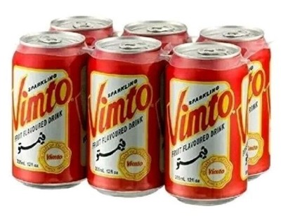 Vimto Fruit Flavored Sparkling Soda Drink 12fl.oz/355mL Each ( 24 Pack )