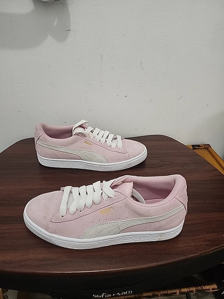 [355110 30] NUEVO NIÑO PUMA GAMUZA JR ROSA DAMA BLANCO EQUIPO DORADO PK35 Talla 6.5C Foto 4 de 4