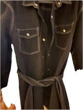 MISSGUIDED  WOMENS UK 12 DARK DENIM JACKET WITH BELT  SLIGHTLY OVERSIZED 