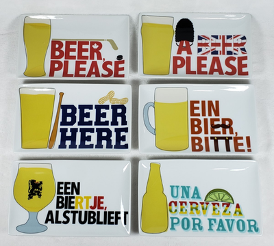 #ad Set of 6 Crate amp; Barrel Beer Sampler Plates Excellent Condition $19.95