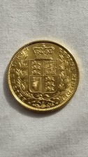 1871 UK GOLD SOVEREIGN POUND SHIELD YOUNG FACE VICTORIA