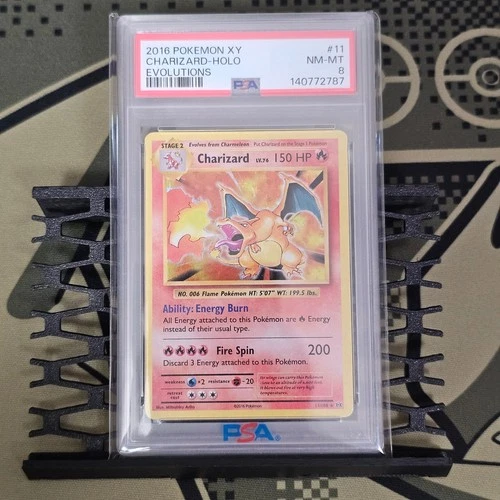 2016 Pokemon XY Charizard Holo Evolutions #11 PSA 8 Near Mint To Mint Clean