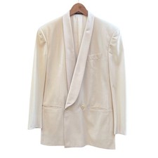 VTG 80s 90s Giorgio Armani Barney  s NY Ivory Dinner Jacket Double Breasted