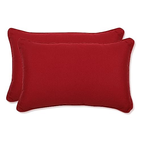 Pompeii Solid Indoor/Outdoor Lumbar Pillow Lumbar - 11.5" x 18.5" Red Pompeii - Picture 2 of 6