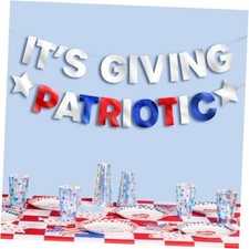 It's Giving Patriotic Banner  5 Ft.  4th of July Garland, USA Decorations,
