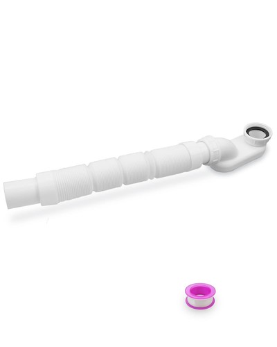 Bathtub Shower Drain Pipe, Low Profile Flat 1 1/2 P Trap Kit, Flexible Freest...