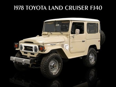 1978 Toyota Land Cruiser FJ40 in Tan & White NEW METAL SIGN: 9x12'' Ships Free