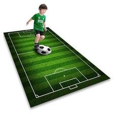 Kids Football Soccer Field Rug Carpet for Boys Bedroom, Playmat Area Rug for
