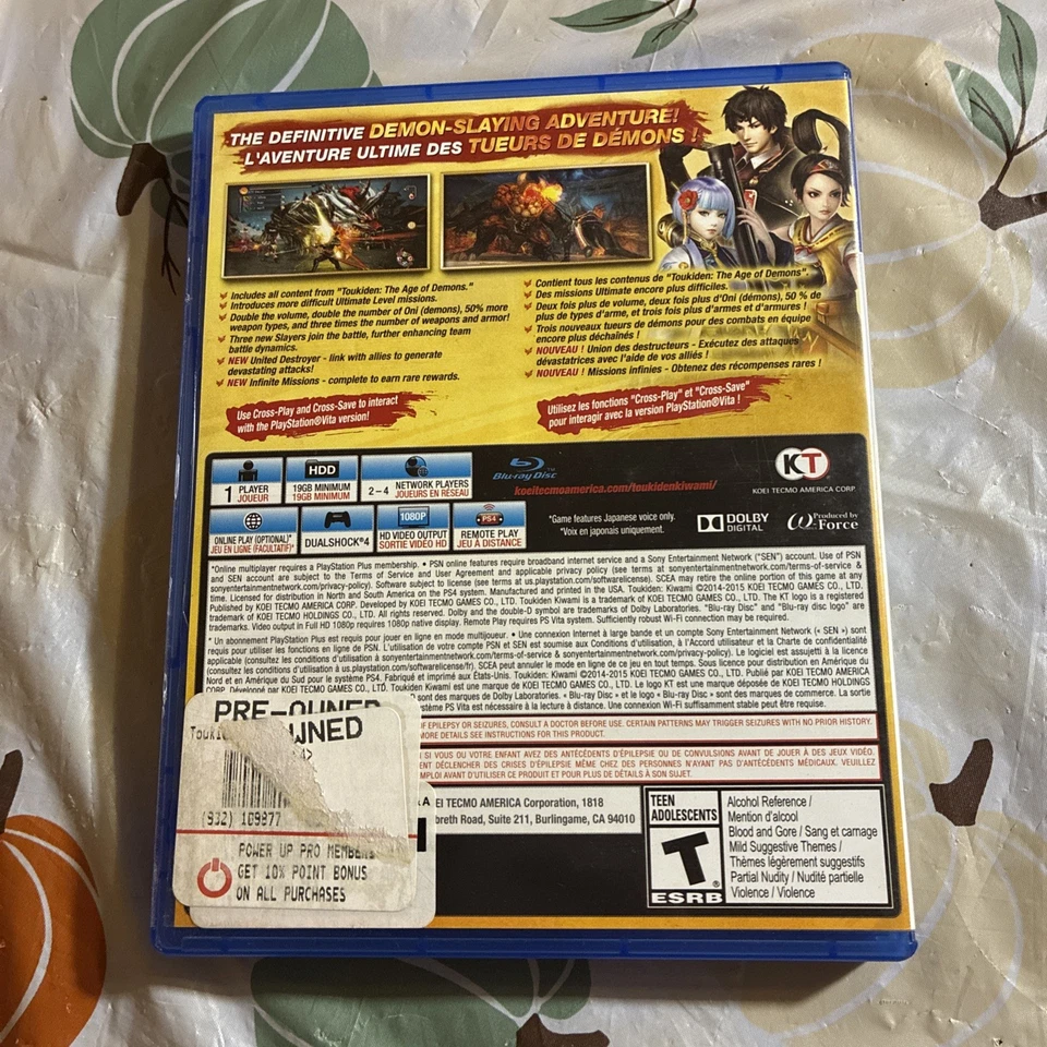 COMPLETE Toukiden: Kiwami (Sony PlayStation 4, 2015) PS4 - Image 3 of 3
