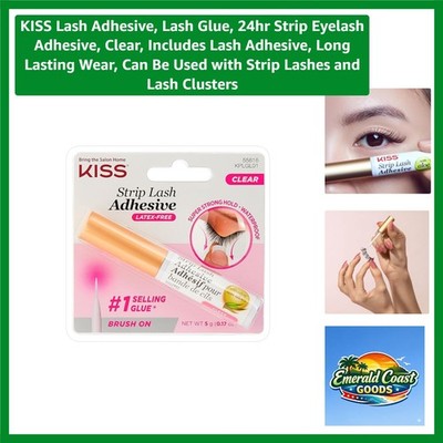 Lash Adhesive, Lash Glue, 24hr Strip Eyelash Adhesive, Clear, Includes Lash A...