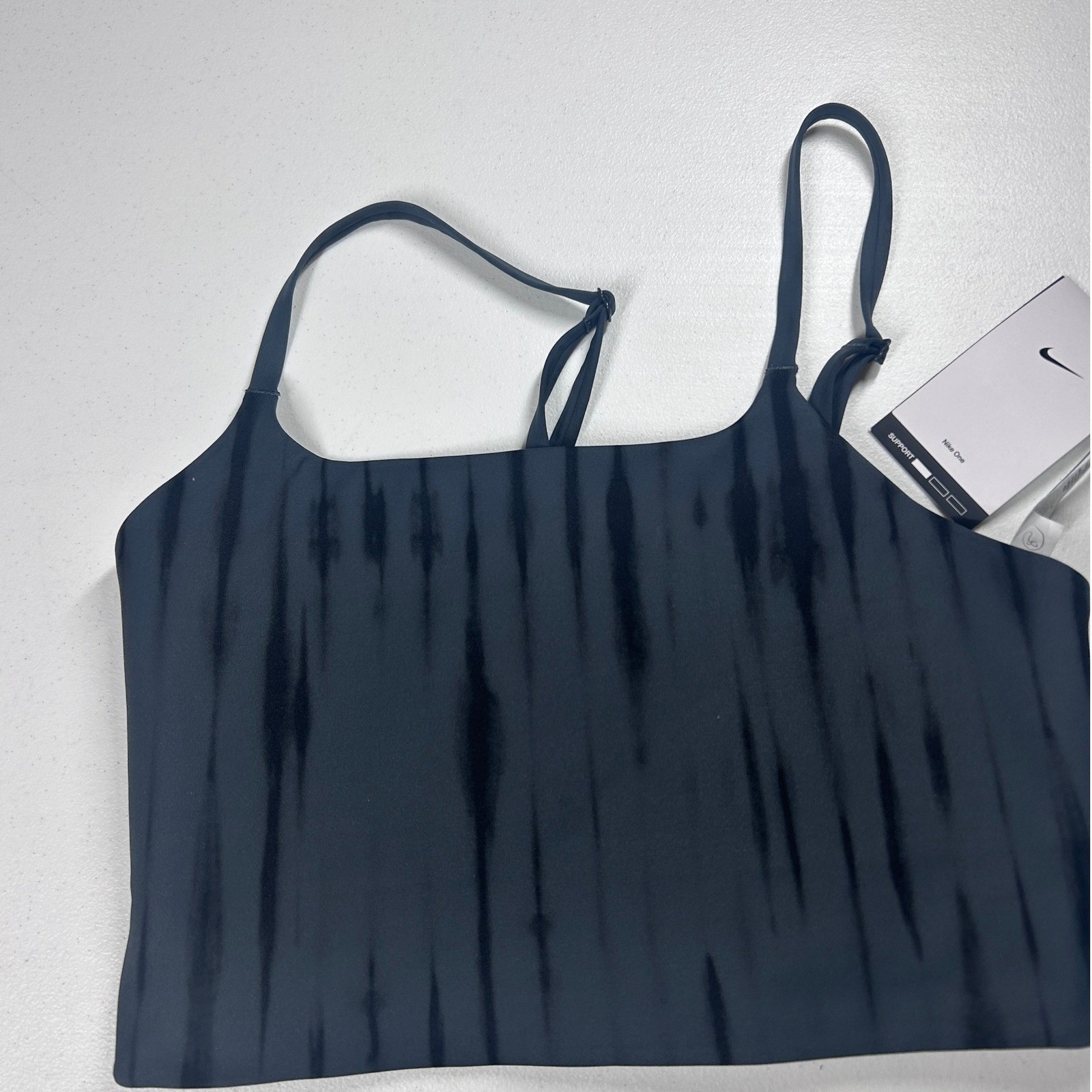 Nike One Women's Training Tank Top Tie Dye Print Black Sleeveless Athletic M NEW thumbnail 3