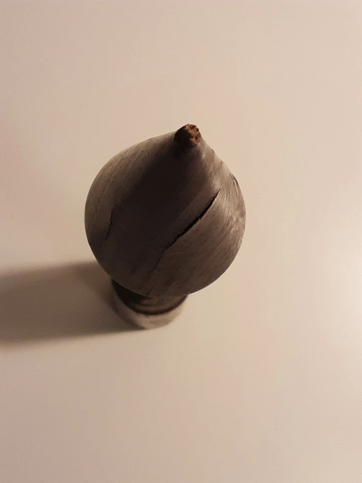 Antigua cabeza de arpón madera Lignum Vitae Foto 2 de 4