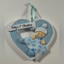 Baby  s First Christmas Personalized Heart Ornament