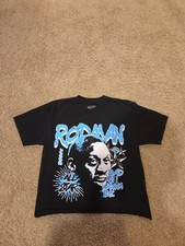 Rodman Apparel Blue And Black "Bad As I Wanna Be" T-shirt Size MEDIUM CROPPED 