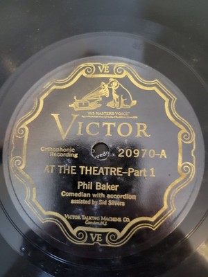Phil Baker - At The Theatre 10'' 78RPM Record Victor VE 20970 Comedy