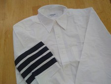 NWOT Thom Browne White Oxford Button Down Grosgrain Sleeve Stripes  TB4 16-35