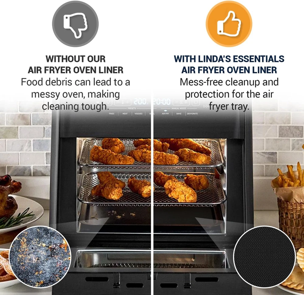 **Reusable Non-Stick Air Fryer Oven Liners 4-Pack Heat Resistant**  