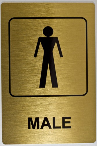 Gold Aluminium Toilet Sign 100x150mm Ladies, Women, Baby Change, Men, Gents - Picture 7 of 11