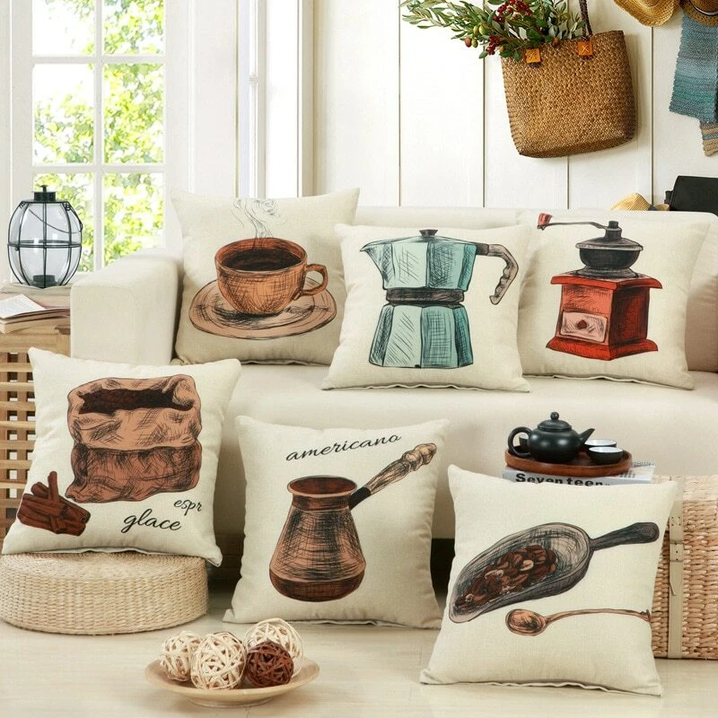 Coffee Appliance Decorative Cushions