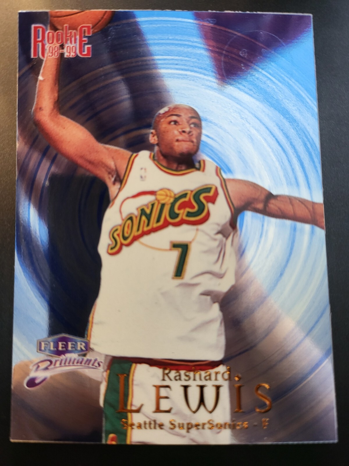 1998-99 Upper Deck Fleer Brilliants Rashard Lewis RC BLUE Card #120b