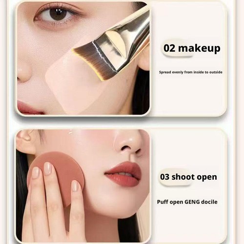 Ultra-thin Fishtail Foundation Brush Light and Seamless Concealer Makeup Br N4T5 - Picture 9 of 14