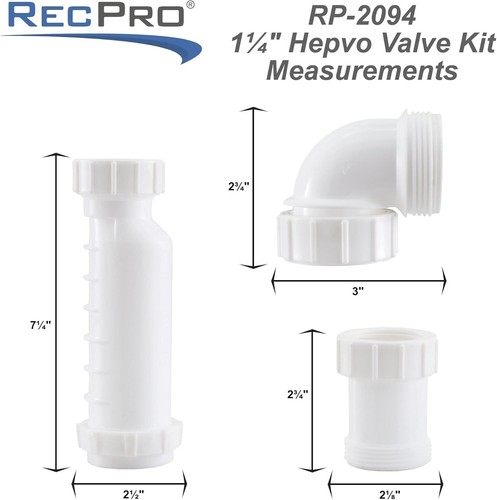 Durable RV Sanitary Waste Valve: Compact Waterless P Trap 1.5" Installation Kit - Foto 6 di 11